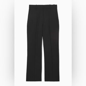 COS Wool Black Wide-leg Crop Trousers